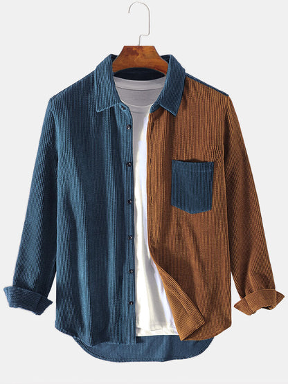 Marcello Vane Corduroy Patchwork Gömlek