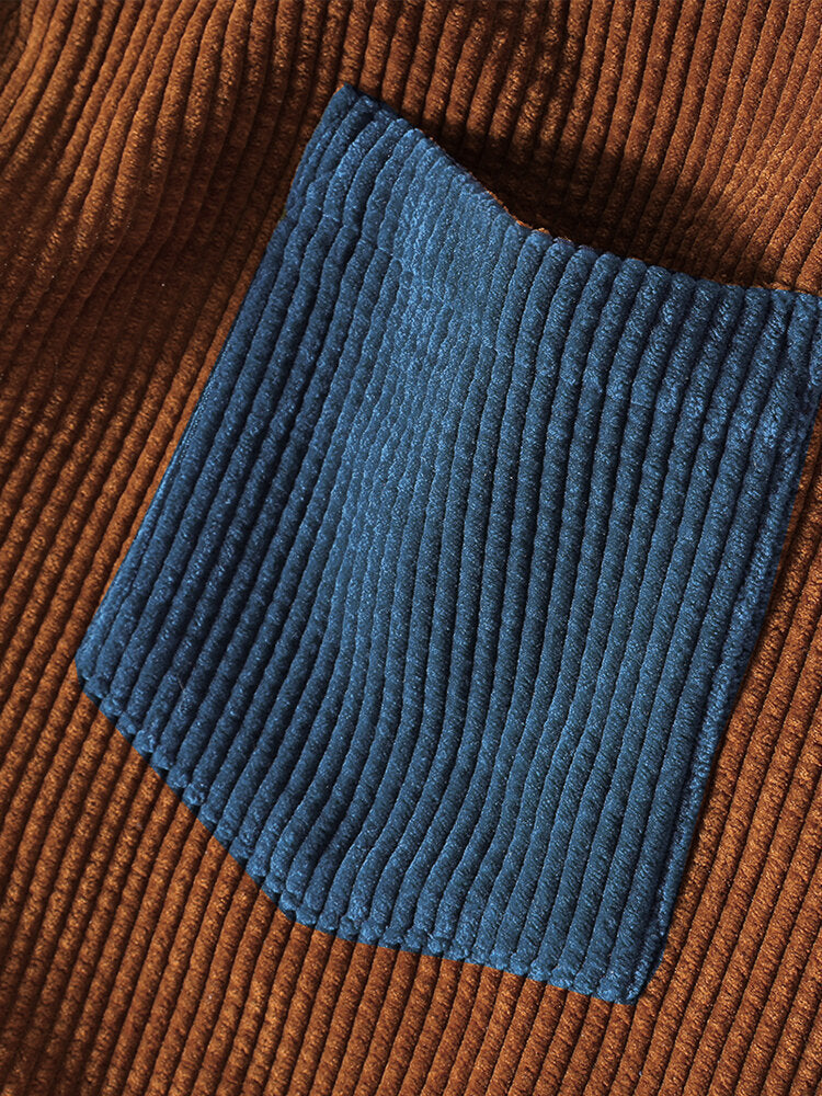 Marcello Vane Corduroy Patchwork Gömlek
