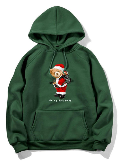 Marcello Vane Christmas Bear Print Hoodie