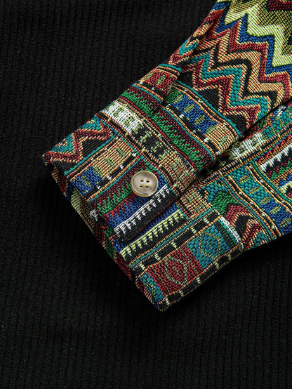 Marcello Vane Ethnic Geometric Gömlek Ceket