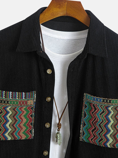 Marcello Vane Ethnic Geometric Gömlek Ceket