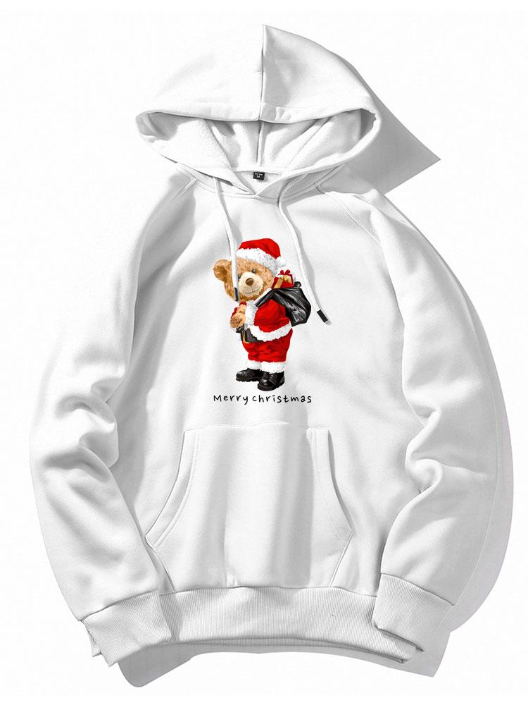 Marcello Vane Christmas Bear Print Hoodie